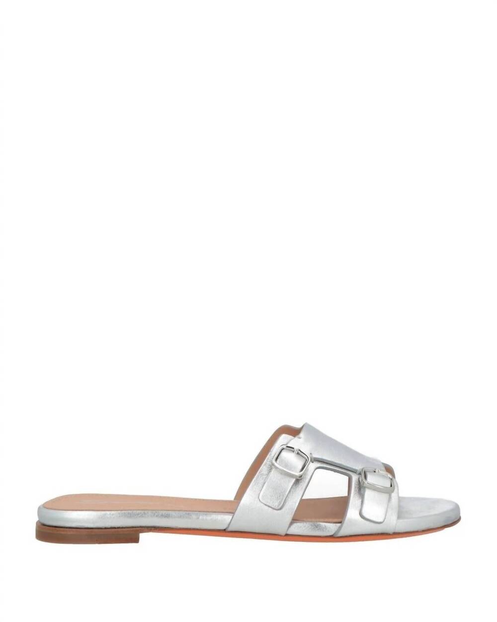 NEW SANTONI women's didi sandals in silver
